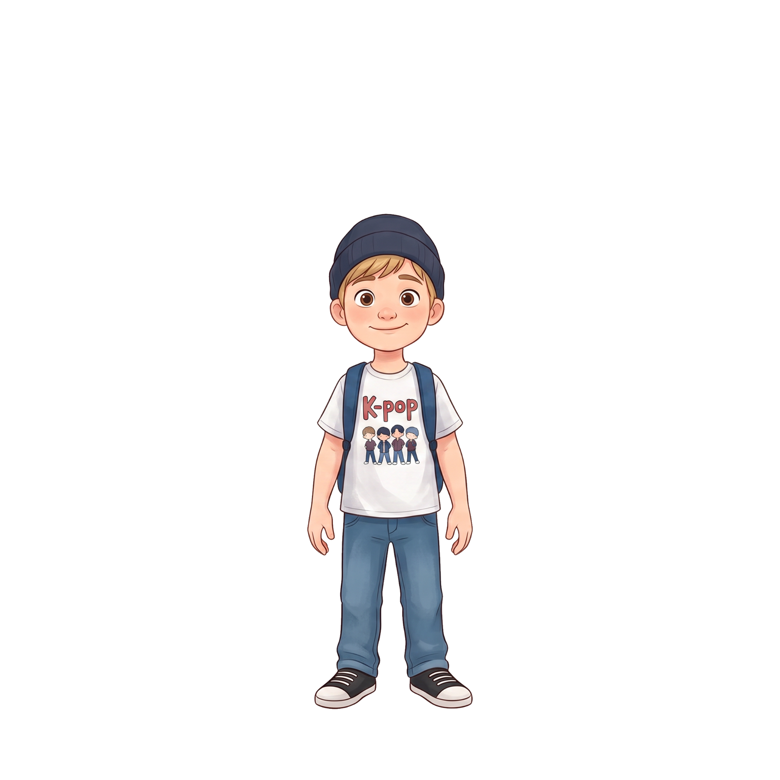 Liam, a young boy with glasses and a red shirt